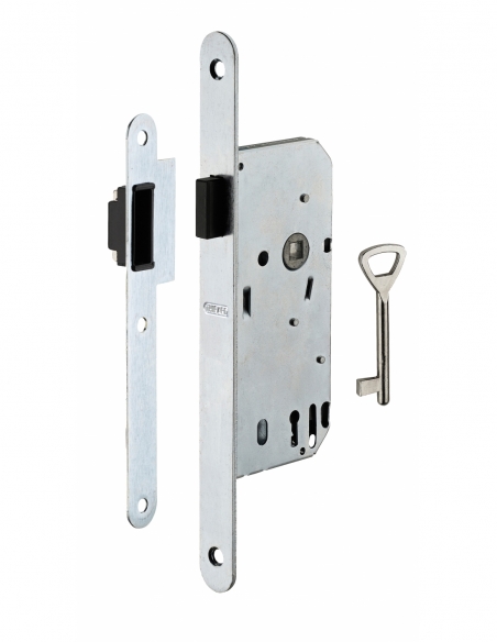 Serrure encastrable magnétique à clé pour porte de chambre, axe 40mm, bouts ronds - THIRARD FBA
