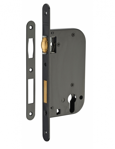 Boitier de serrure encastrable à rouleau à cylindre pour porte d'entrée, bouts ronds, axe 50mm - THIRARD FBA
