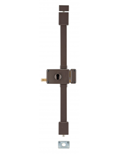 Boitier de serrure en applique Horga à tirage pour porte d'entrée, droite, 3 pts, axe 70mm, marron - THIRARD FBA