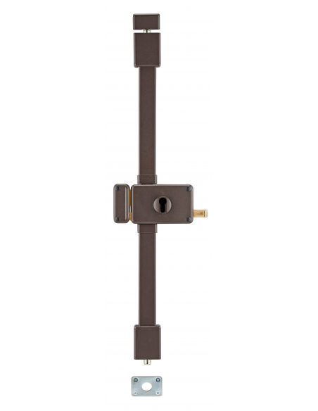 Boitier de serrure en applique Horga à tirage pour porte d'entrée, gauche, 3 pts, axe 70mm, marron - THIRARD FBA