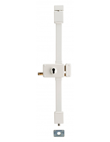 Boitier de serrure en applique Horga à tirage pour porte d'entrée, droite, 3 pts, axe 70mm, blanc - THIRARD FBA