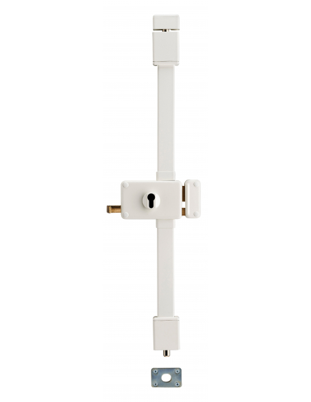 Boitier de serrure en applique Horga à tirage pour porte d'entrée, droite, 3 pts, axe 70mm, blanc - THIRARD FBA