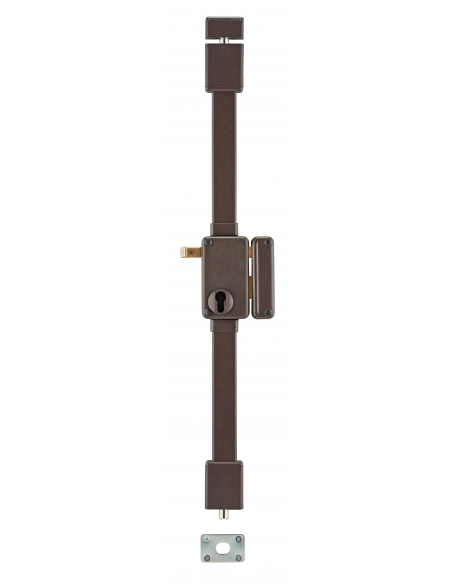 Boitier de serrure en applique Beluga à tirage pour porte d'entrée, droite, 3 pts, axe 45mm, marron - THIRARD FBA