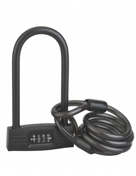 Antivol U à combinaison UP, 4 chiffres, vélo, câble acier, 12mmx120mm - THIRARD FBA