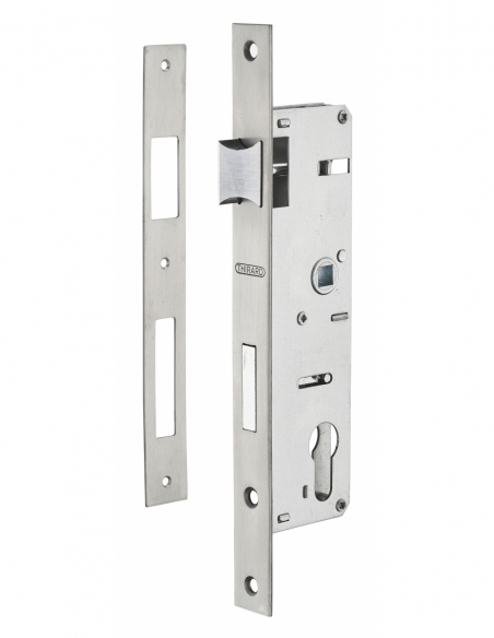 Boitier de serrure encastrable à cylindre pour menuiserie métallique, axe 32mm, bouts carrés, zingué - THIRARD FBA