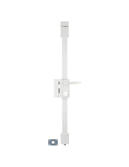 Boitier de serrure en applique Targa à fouillot pour porte d'entrée, gauche, 3 pts, axe 45mm, blanc - THIRARD FBA