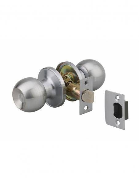 Serrure horizontale tubulaire en applique pour porte intérieur, axe réglable, chromé - THIRARD FBA