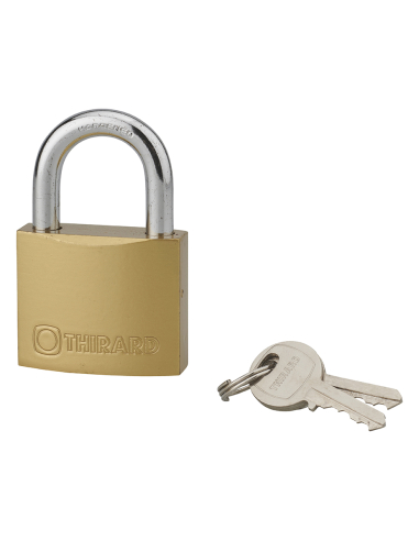 Cadenas à clé, intérieur, 50 mm, anse acier cémenté, 2 clés - THIRARD FBA