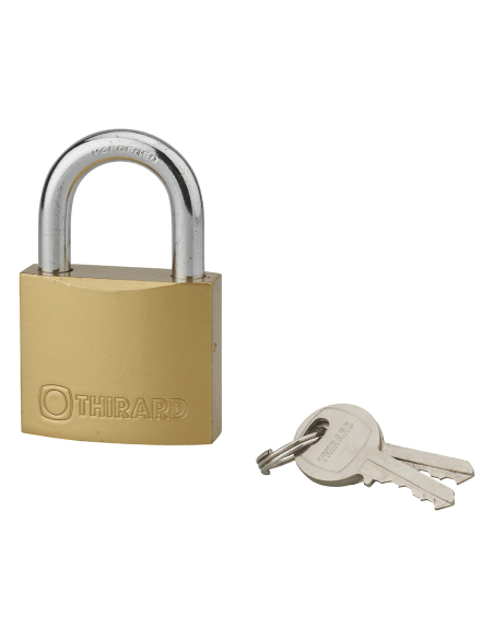 Cadenas à clé, intérieur, 50 mm, anse acier cémenté, 2 clés - THIRARD FBA