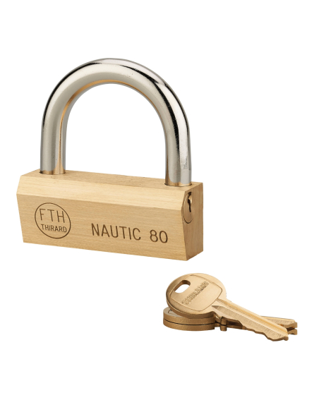 Cadenas à clé Nautic UNIKEY (achetez-en plusieurs, ouvrez avec la même clé), 80mm, 3 clés - THIRARD Cadenas s'entrouvrant