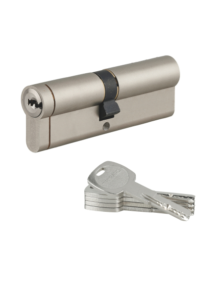 Cylindre double entrée Transit 1 UNIKEY (achetez-en plusieurs, ouvrez avec la même clé), 50x50mm, 5 clés, nickelé - THIRARD C...
