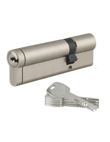 Cylindre double entrée Transit 1 UNIKEY (achetez-en plusieurs, ouvrez avec la même clé), 30x70mm, 5 clés, nickelé - THIRARD C...