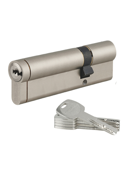 Cylindre double entrée Transit 1 UNIKEY (achetez-en plusieurs, ouvrez avec la même clé), 30x70mm, 5 clés, nickelé - THIRARD C...