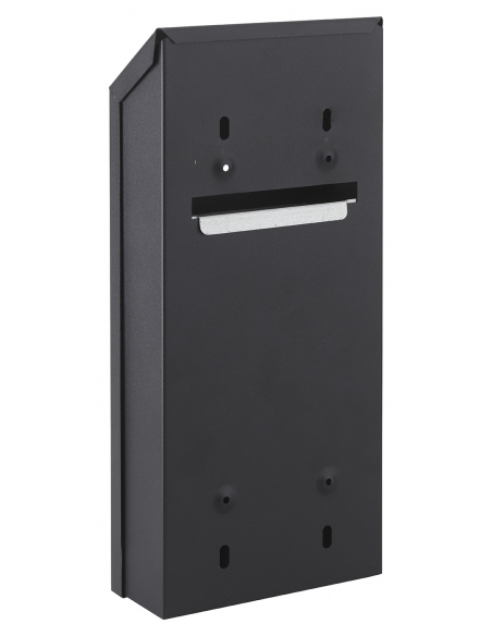 Cendrier mural, acier, compartiment amovible, 325x174x60mm, 2 clés, époxy noir granité - THIRARD FBA