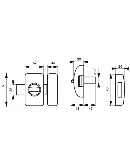 Verrou à bouton Universel pour porte d'entrée, cylindre 45mm, acier, 4 clés, epoxy noir - THIRARD FBA