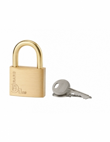 Cadenas à clé Type 1, laiton, extérieur, anse acier, 50mm, 2 clés - THIRARD FBA