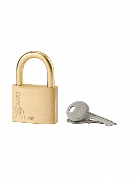 Cadenas à clé Type 1, laiton, extérieur, anse acier, 50mm, 2 clés - THIRARD FBA