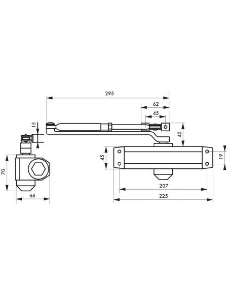 Ferme-porte automatique hydraulique force 5, argent - THIRARD FBA