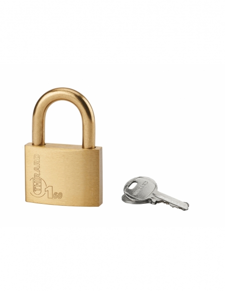 Cadenas à clé Type 1, laiton, extérieur, anse laiton, 60mm, 2 clés - THIRARD FBA