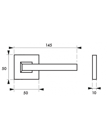 Paire de béquilles Modena pour porte, carré 7mm, chromé satiné - THIRARD FBA