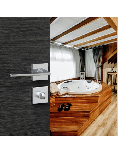 Paire de béquilles Modena pour porte, carré 7mm, chromé satiné - THIRARD FBA