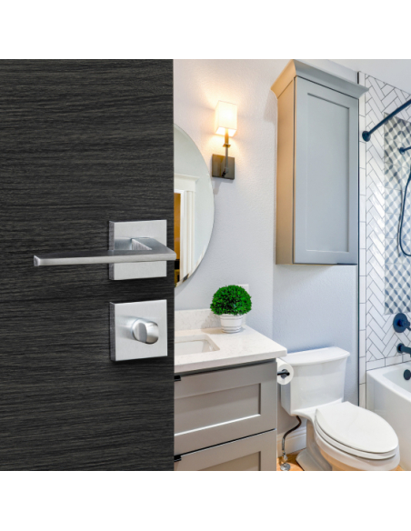 Paire de béquilles Modena pour porte, carré 7mm, chromé satiné - THIRARD FBA