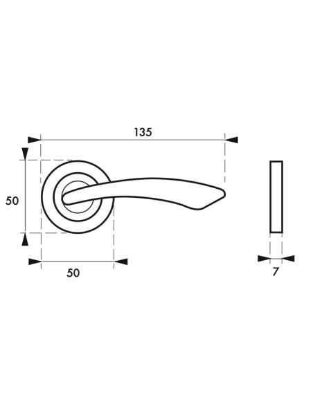 Paire de béquilles Maxima pour porte, carré 7mm, chromé brillant - THIRARD FBA