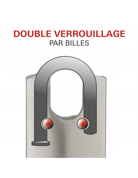 Cadenas à clé Marinox, inox, extérieur, anse protégée inox, 60mm, 2 clés - THIRARD FBA