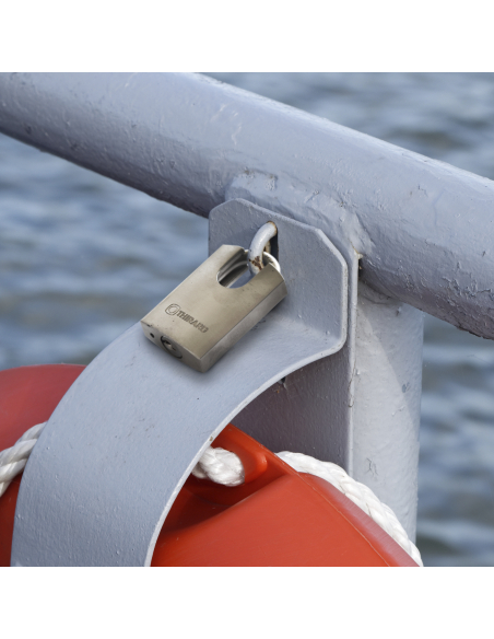 Cadenas à clé Marinox, inox, extérieur, anse protégée inox, 60mm, 2 clés - THIRARD FBA