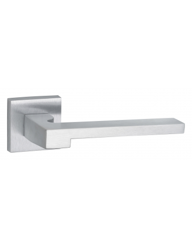 Paire de béquilles Ginevra pour porte, carré 7mm, chromé satiné - THIRARD FBA