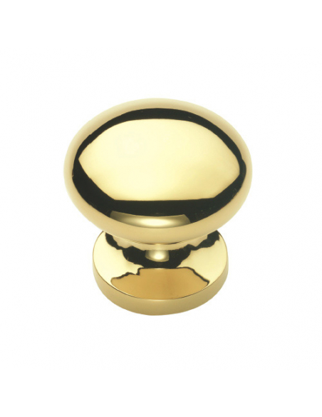 Bouton ovale décoratif, Ø74mm, base Ø56mm, laiton poli - THIRARD FBA