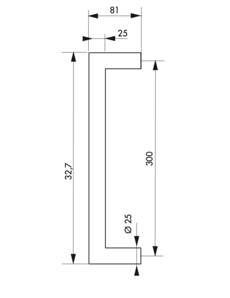 Paire de poignée pour porte battante, inox, entr'axe 300mm - THIRARD FBA