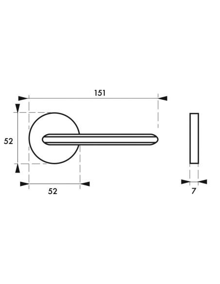 Paire de béquilles Boston pour porte, carré 7mm, chromé satiné - THIRARD FBA