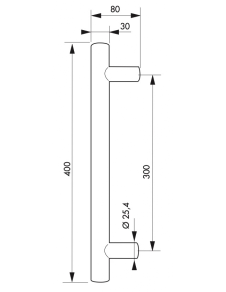 Paire de poignée pour porte battante, entr'axe 300mm, inox - THIRARD FBA