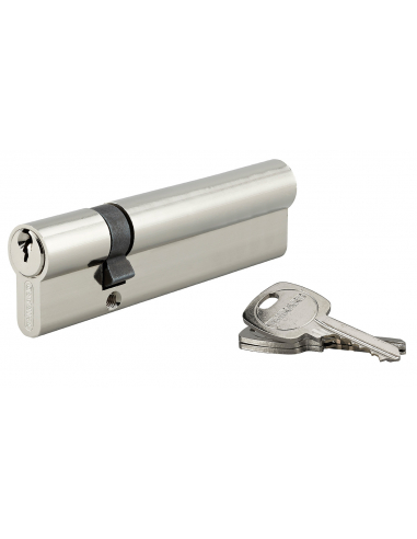 Cylindre de serrure double entrée STD UNIKEY (achetez-en plusieurs, ouvrez avec la même clé), 30x90mm, 3 clés, nickelé - THIR...