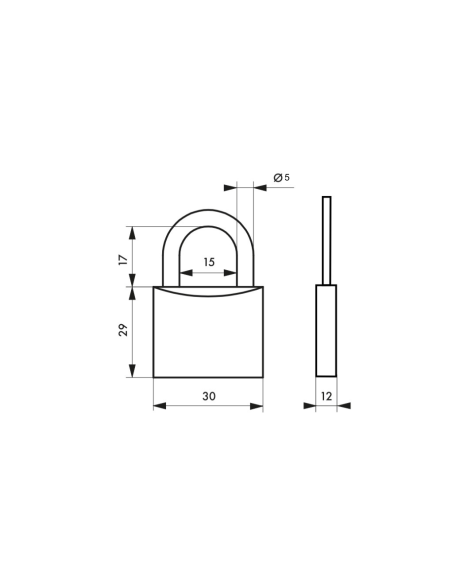 Cadenas à clé Skipper, inox, marine, anse inox, 30mm, 2 clés - THIRARD Cadenas à clé