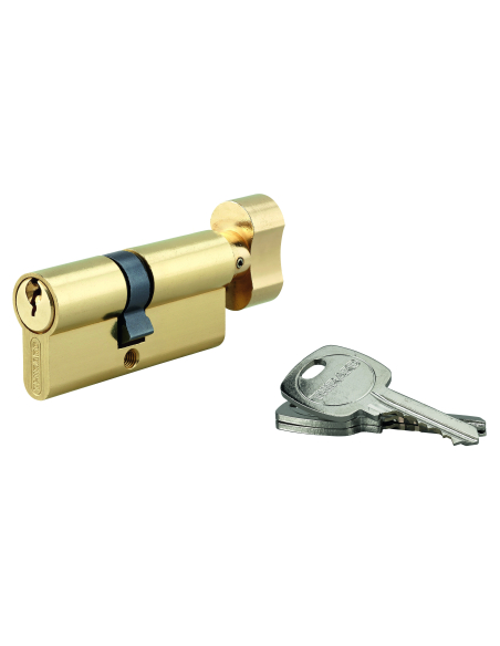 Cylindre STD à bouton 45B x 55 mm anti-arrachement, laiton, 3 clés - THIRARD Cylindre de serrure