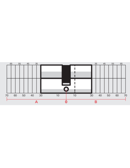 Cylindre double entrée Transit 1, 35x35mm, nickelé, 5 clés - THIRARD Cylindres à double entrée
