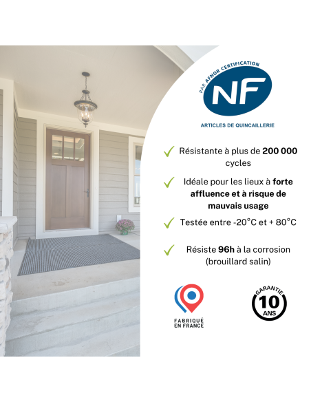 Serrure encastrable Monomax NF pour cylindre européen, axe 40mm, bouts ronds, têtière inox - THIRARD Serrures encastrables