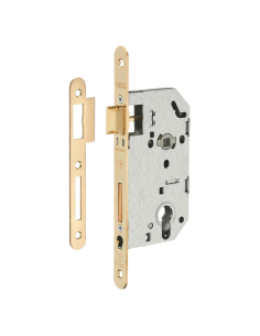 Serrure encastrable Monomax NF pour cylindre européen, axe 50mm, bouts ronds, têtière laitonnée - THIRARD Serrures encastrables
