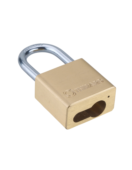 Cadenas CP 50mm, sans cylindre, corps laiton, anse acier cémenté. Sans cylindre
