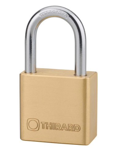 Cadenas CP 50mm, sans cylindre, corps laiton, anse acier cémenté. Sans cylindre
