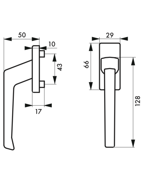 Béquille pour fenêtre, avec vis de pose, argent - THIRARD Béquille
