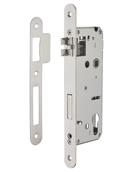 Serrure encast. Intelock trou cylindre pour poignées connectées, inox, axe50mm, entr'axes70mm, carré8, BR - INTELOCK Serrure ...