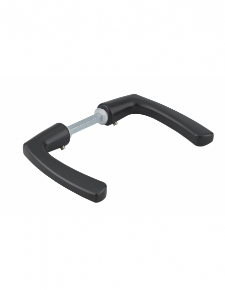 Paire de béquilles pour porte, carré 7x110mm, 1 portée, noir - THIRARD Béquille