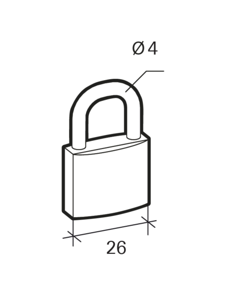Cadenas BASIC à clé, base 26 mm, anse acier, 2 clés - SP Cadenas à clé
