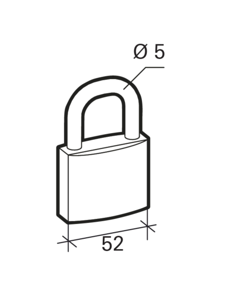 Cadenas BASIC à clé, base 52 mm, anse acier, 2 clés - SP Cadenas à clé