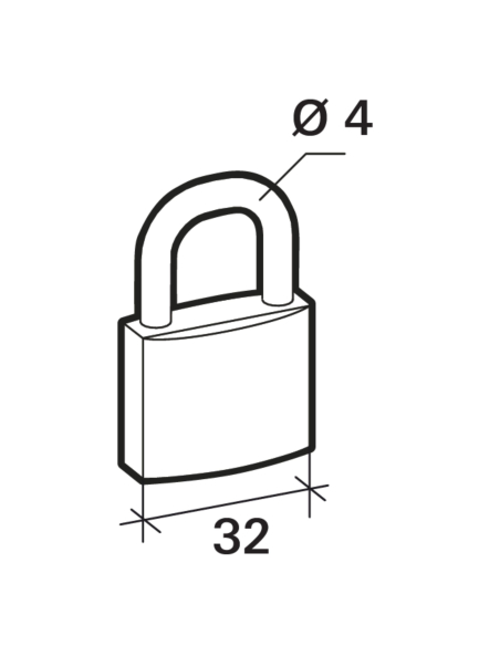 Lot de 2 cadenas BASIC à clé, base 32 mm, anse acier, s'entrouvrant, 2 clés/cad. - SP Cadenas à clé