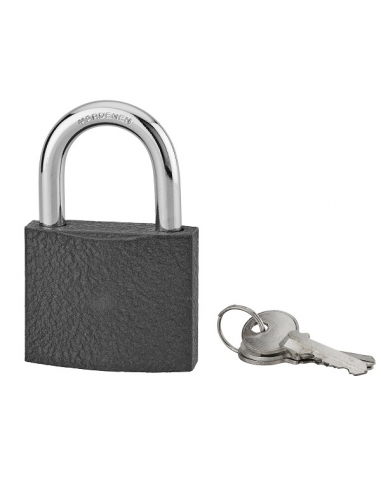 Cadenas ACERA gris à clé, base 60 mm, anse acier cémenté, 3 clés - SP Cadenas à clé
