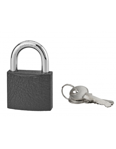 Cadenas ACERA gris à clé, base 50 mm, anse acier cémenté, 3 clés - SP Cadenas à clé